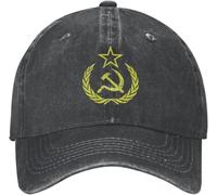 IEOGHWXY Baseball Cap Snapback Sun Hat for Warmth Vintage CCCP caps with Hammer and Sickle Flag Worn Washed Hats Unisex Outdoor Summer from The Soviet Union Birthday Gift Men Women Multicoloured