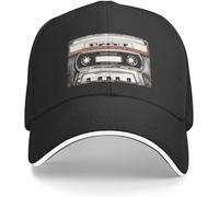 IEOGHWXY Baseball Cap Snapback Sun Hat Hats are Warm and Stylish Vintage Music Cassette Tape MC Designed Funny hat Luxury Black Military Tactical for Men Women Birthday Gift Men Women