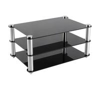IEOWY 3-Tier HiFi Audio Stand - AV Media Console with Acrylic Shelves, DVD & Stereo Rack for Equipment Storage, Modern Black Design, Perfect for Home Theater & Entertainment Systems