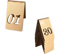IEOWY Acrylic Table Numbers 10-Piece Double-Sided Gold Table Tents, Double Side Tents Style Numbers Cards Signs for Restaurant Wedding Seating Cafes Party Banquet(Gold-5,11-20)