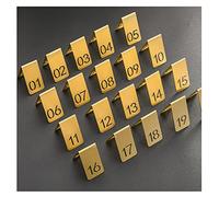 IEOWY Brass Table Numbers Restaurant 1-10/20, Hollow Double Sides Standing Table Numbers Desk Sign Plates Restaurant, 2.5×1.5 Inch Wedding Birthday Bars Cafe Hotel Reserved Seat Card (Size : 1-20)