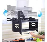 IEOWY Cabinet Pull Down Shelving System, Heavy-Duty Upper Kitchen Cabinet Storage Pull Down Shelf Drop Down Shelf Blind Pull-Down (Color : Noir, Size : 650)