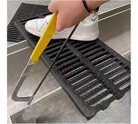 IEOWY Drainage Channels and Grating, Channel Drain Outside Cuttable Square Rainwater Well Covers, Black Polymer Resin Anti-Slip Floor Trench Board for Patio Lawn(L 50cm X W40cm X H4cm)