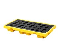 IEOWY Heavy-Duty Leak-Proof Modular Oil Spill Containment Tray, 130x68x15cm Plastic Spill Platform for Safe Drum Storage & Hazardous Material Handling