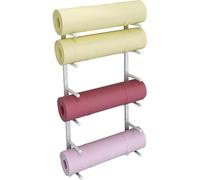 IEOWY Heavy-Duty Wall Mount Yoga Mat Storage Rack - Movable Metal Holder for Space-Saving Storage at Home, Gym, Studio, or School - Maximize Your Workout Space!