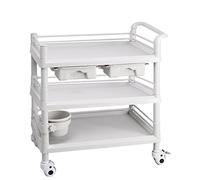 IEOWY Medical Cart, Extra Large Utility Cart, Medical Utility Cart With Drawers,3-Tier Esthetician Cart With Wheelsfor Beauty Salon Spa Commercial Hospital Office Lab Cart(Double Drawer-76X53Cm)