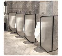 IEOWY Men Urinal Privacy Screen Baffle, Tempered Glass Urinal Divider Screen Panel With Stainless Steel Frame, Wall Mounted Pubulic Toilet Partition For Shopping Malls, Hotel,Black-5 Pcs