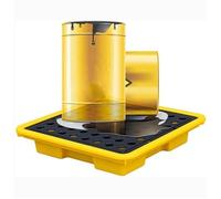 IEOWY Modular Oil Spill Containment Tray with Drain 33.5x33.5x5.5cm Anti Leakage Spill Platform 1 Pack Heavy Duty Spill Control Pallet for Safe Storage
