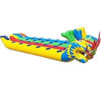 IEOWY Outdoor Teamwork Game Outdoor Team Play Teamwork sports toy inflatable dragon boat, Team Building Activities Kit Group Game, 1 PCS(Yellow,4 Seats)