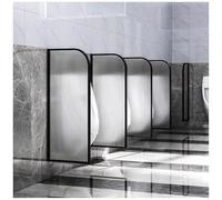 IEOWY Tempered Glass Urinal Partition Screen, Men'S Urinal Privacy Waterproof Baffle With Stainless Steel Frame, Wall Mounted Toilet Privacy Screens For Shopping Malls, Hotel,Black-5 Pcs