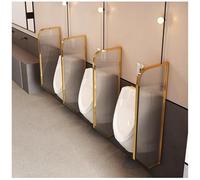 IEOWY Toilet Partition Divider, Tempered Glass Men'S Urinal Privacy Baffle, Wall Mounted Urinal Privacy Screen Baffle For Hotel, Schools, Shopping Malls Public Places,Gold-5 Pcs