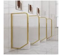 IEOWY Urinal Screen Toilet Partition Divider, Men'S Urinal Privacy Baffle With Tempered Glass, Wall Mounted Public Toilet Privacy Screens For Hotels, Restaurants, Bars,Gold-4 Pcs