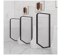IEOWY Urinal Screen Toilet Partition Divider, Men'S Urinal Privacy Baffle With Tempered Glass, Wall Mounted Public Toilet Privacy Screens For Hotels, Restaurants, Bars,Black-5 Pcs