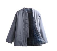 IEOWY Winter Tang Suit Jackets Cotton Padded Coats Men Thick Warm Tai Chi Uniform Long Sleeve Chinese Traditional Clothes Tops, Jacket Kung Fu Clothing Shirt
