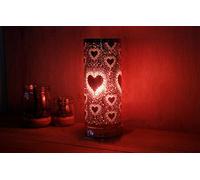 iep Red Silver Hearts Aroma Touch Lamp Oil Burner Diffuser