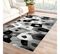 IEPOZWA Abstract Floral Contemporary Rug Cell Soft Machine Washable for Bedroom Living Room Office Non-Slip Eco-Friendly(White)-120x150cm