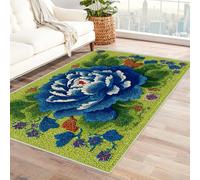 IEPOZWA Abstract Floral Contemporary Rug Flower For Dining Room Bedroom Decoration Washable rugs Under Bathroom Doormat Floor Rugs(Green)-60x90cm