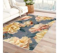 IEPOZWA Abstract Floral Contemporary Rug Flower For Meditation Space, Tranquil Setting, Calming Colors, Serene Design(White)-150x240cm