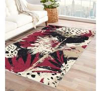 IEPOZWA Abstract Fluid Design Area Rug Abstract For Conference Room, Waiting Area, Office Space, Professional Look, Durable, Simple Care(White)-90x150cm