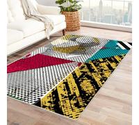 IEPOZWA Abstract Motif Rug with Soft Surreal Elements Reticulated For Cafe, Reception, Common Area, Thick Padding, Stylish, Multi-Purpose(Grey)-60x90cm