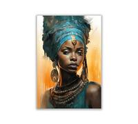 IEPOZWA African American Black Girl Wall Art, Abstract Boho Poster, 30x45cm Unframed Canvas Print, Perfect for Living Room, Bedroom, Kitchen, Home Office, Bathroom