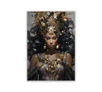 IEPOZWA African American Wall Art, Homesick African Woman Black Queen Poster African Black Girl Art Paintings, Black Woman Boho Wall Pictures for Bathroom Decor - 20x30cm Unframed
