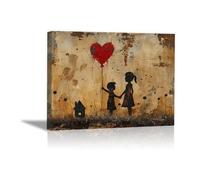 IEPOZWA Banksy Graffiti Pictures For Living Room, Medieval Shabby Art Street Paintings Canvas Colorful Pop Wall Art Modern Artwork Home Decor - 40x60cm Framed