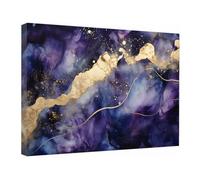 IEPOZWA Modern Abstract Wall Art Marble Pattern Images Minimalist Neutral Canvas Painting Decor Art Contemporary Picture Prints for Living Room Bedroom(Purple 127)-30x45cm Framed