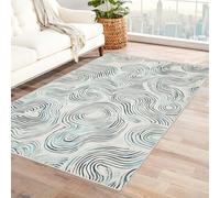 IEPOZWA Modern Surreal Pattern Carpet for Living Spaces Moire For Pantry, Storage Room, Slip Resistant, Compact, Functional(White)-240x300cm