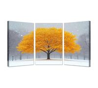 IEPOZWA Yellow Abstract Boho Wall Decor, Colorful Tree of Life Plant Canvas Wall Art Nature Pictures, Artwork Decoration for Bedroon Bathroom Kitchen-40x60cmx3 Framed