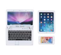 Ieron 1:12 Dollhouse Accessories Simulation Laptop Tablet Smartphone 3-piece Miniature Model Computer Scene Game Set