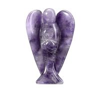Ieron 1.5in Guardian Angel Gift Amethyst Angel Figure Healing Crystal Gemstones Polished Stones Statue Reiki Angel Guardian Angel Figure(Purple)
