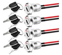 Ieron 10 Pcs Pre-Wired 12mm Key Switch Metal Key Switch 250V Maintain Interlock Key Switch for Security Systems Electrical Equipment and Machines