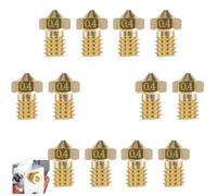ieron 12 Pcs 3D Printer Brass Nozzles Extruder Print Head for 1.75mm Filament E3D V5-V6 3D Printer Nozzle Kit 0.4mm(M6)