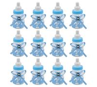Ieron 12pcs Candy Bottle, Mini Gift Box Fillable Feeder Style with Bear for Party Favors Holy Communion Supplies Boy Girl Baptism Birthday Decoration