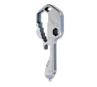 ieron 1pc 24-in-1 Multi-Tool Key Stainless Steel Portable Tool Keychain - Mini Multi-Tool Key for Men, Husband, Dads, Employees - Silver