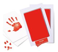 Ieron 2 Pcs Clean Touch Ink Pad for Baby Handprint and Footprint Different Size Kit Pet Paw Print Kit Inkless Hand and Foot Stamp Clay (Red)