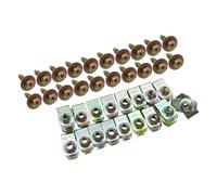 Ieron 20 pcs Body Bolts M6, 17mm Washer - 20 pcs U-Nuts Clips Engine Under Cover Fasteners, Yellow Zinc Finish