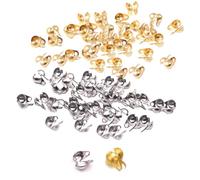 ieron 200 PCS Open Bead Tips Knot Covers Clamshell End Cap Crimps Beads Ball Chain Connector Clasp for Jewellery Craft Making 3.3x6.3mm