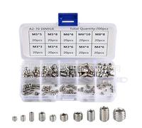 Ieron 200 pcs Stainless Steel Thread Insert Set, Self-Tapping Threaded Inserts M3-M8 Assortment Kit Hex Drive Nuts Screws Set, Silver