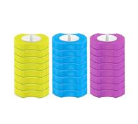 Ieron 24Pcs Disposable Toilet Brush Replacement Heads, 24Pcs Toilet Brush Replacement Head with Aromatherapy/Bleach, 3 Scents Wall Toilet Wand Kit (Blue, Yellow, Purple)