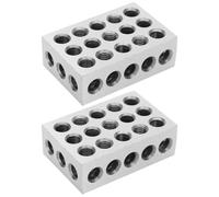 Ieron 2Pcs 1-2-3 Precision Blocks Ultra Precision Blocks Set Matched Machinist 123 Hardened Milling Tool 23 Holes