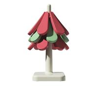 Ieron 3pcs Silicone Insulated Coasters-Christmas Tree Shape, Foldable with Square Base Groove for Mobile Phone Holder, Includes 2 Red & 1 Green Coasters, Ideal for Cups, Pots, Pans, Bowls, and Plates