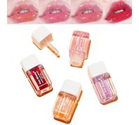 ieron 4 Colors Fruit Pearlescent Lip Gloss, Plumping Lip Oil Shimmer Mini Lip Care Pearl, Lip Care Hydrating Gloss Tinted Lip Balm, Long Lasting & Nourishing Glow Oil, Non-sticky Fresh Texture
