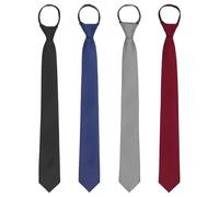 Ieron 4 pcs 6 cm Zipper Ties for Men, Adjustable Men's Pretied Neckties Zip on Tie for Men Zipper Skinny Necktie on Slim Tie