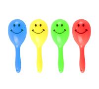 Ieron 4PCS Colourful Mini Ball Sand Hammer Parrot Rattle Shaker Musical Sound Intelligent Sand Hammer (Random Color)