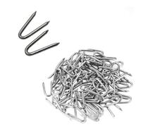 ieron 50 Pcs U Staple Nails for Fencing Netting, Galvanised Heavy Duty Netting Staple Chicken Wire Netting Fencing Staples for Garden Fencing Wire