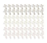ieron 60pcs Cross Paper Clips Journal Paper Clips Christian Paper Clip Bookmark Metal Paper Clips with Plastic Box (Gold Bronze and Rose Gold)