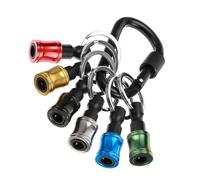 ieron 6Pcs Hex Shank Bits Holder Keychain, 1/4 inch Aluminum Alloy Drill Bit Holder Keychain Colorful Set Quick-Change Extension Screw Socket Adapter with Black Carabiner