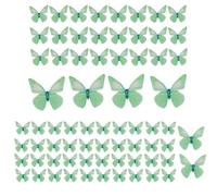 Ieron 72Pcs Butterfly Cupcake Toppers,Wafer Paper Lovely Butterfly Cake Decorations for Wedding/Birthday Party Cake Decor Supplies,Green